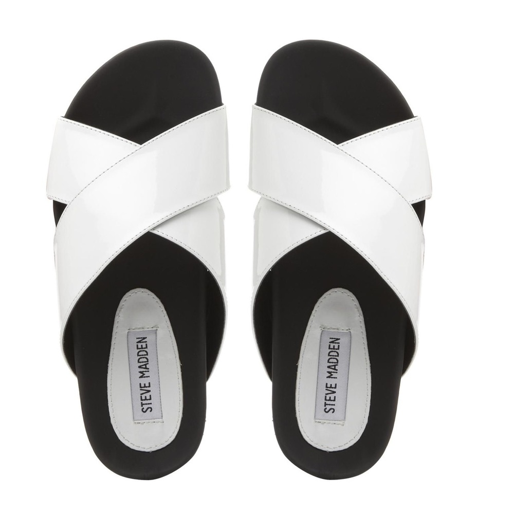 BRAND NEW Steve Madden Brycee White Patent Sandals